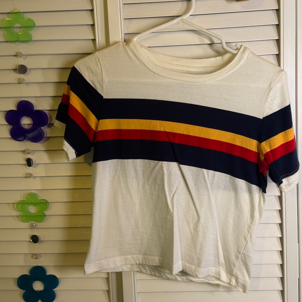 70s Cropped Striped T-Shirt